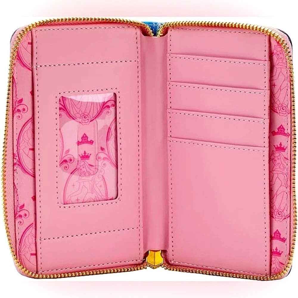 Loungefly Disney Sleeping Beauty Aurora Maleficent Zip Wallet New